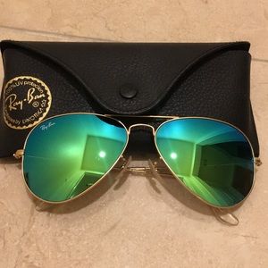 Ray Ban Green mirrored sunglasses